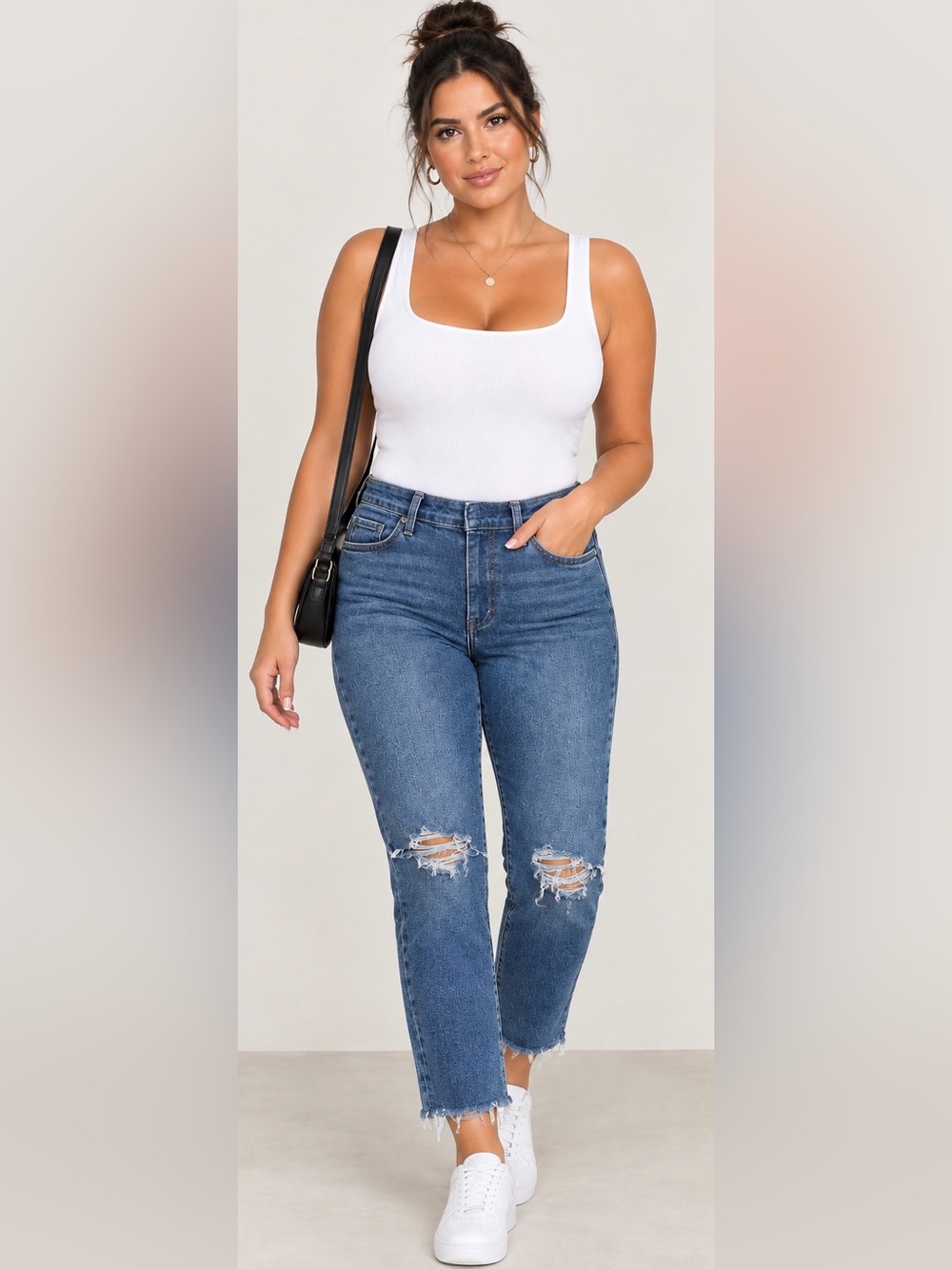 Re/Done Women's Blue Mid Rise Ankle Crop Jeans Destroy Size 26 Button Fly